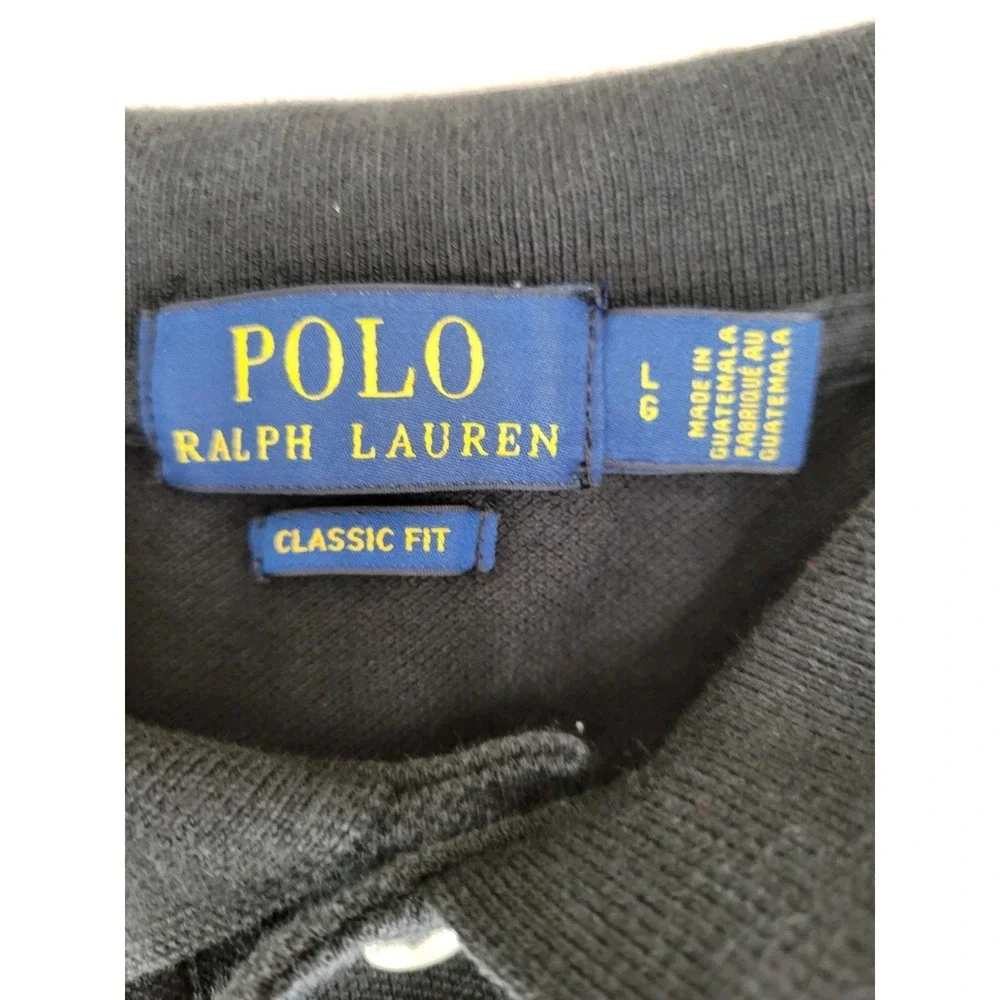 Polo Ralph Lauren Shirt Men's Large Black Heather Golf Short Sleeve Cotton